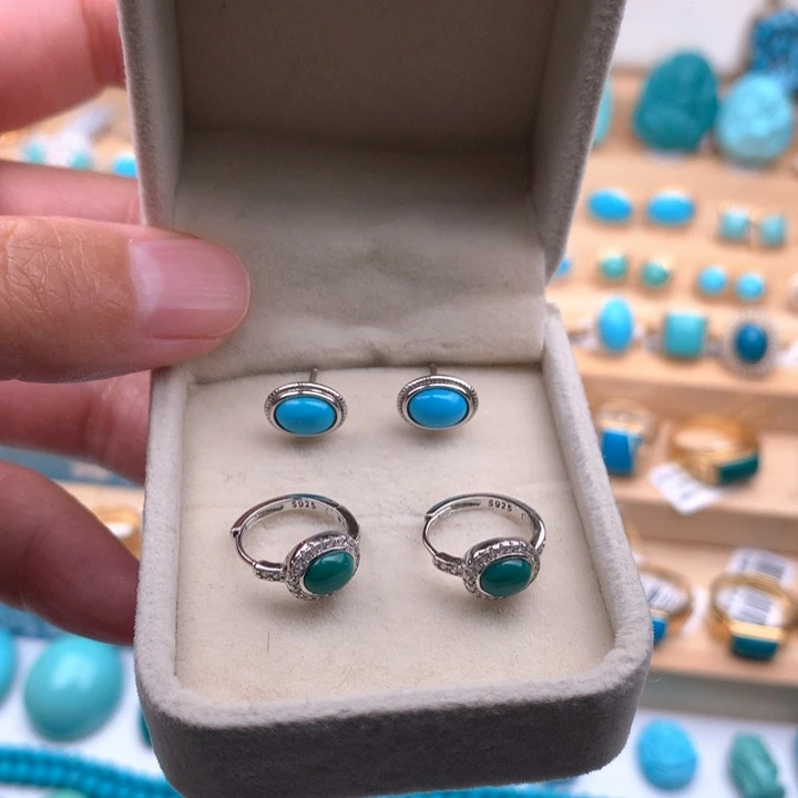 绿松石银S925镶嵌珠宝奇石