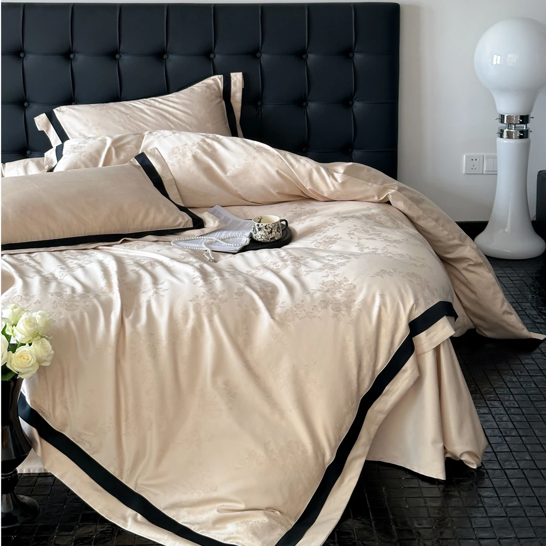 DR工艺纯棉100%磨毛轻奢提花工艺四件套纯棉床上用品【奥黛丽系列】