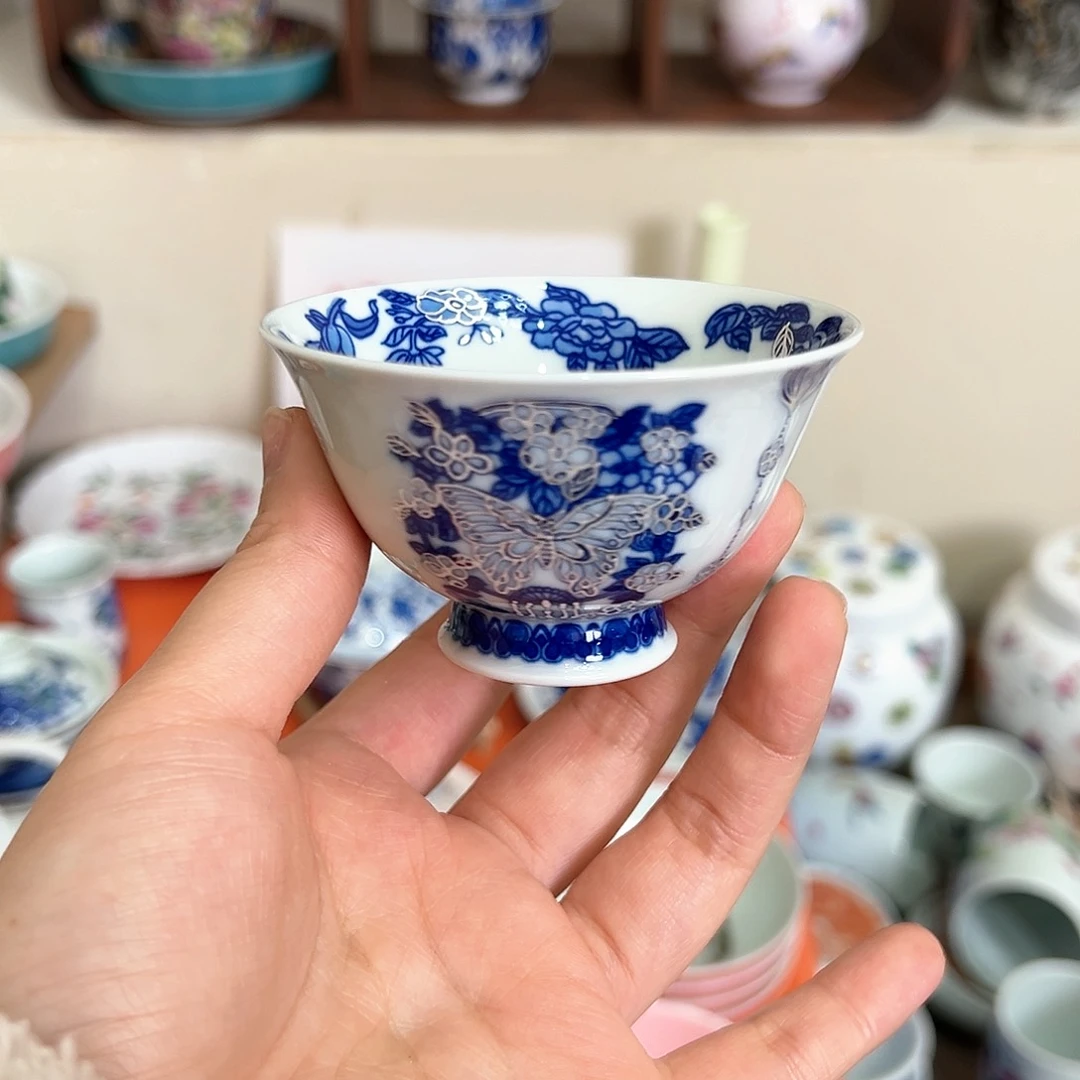 全品青花手绘单杯