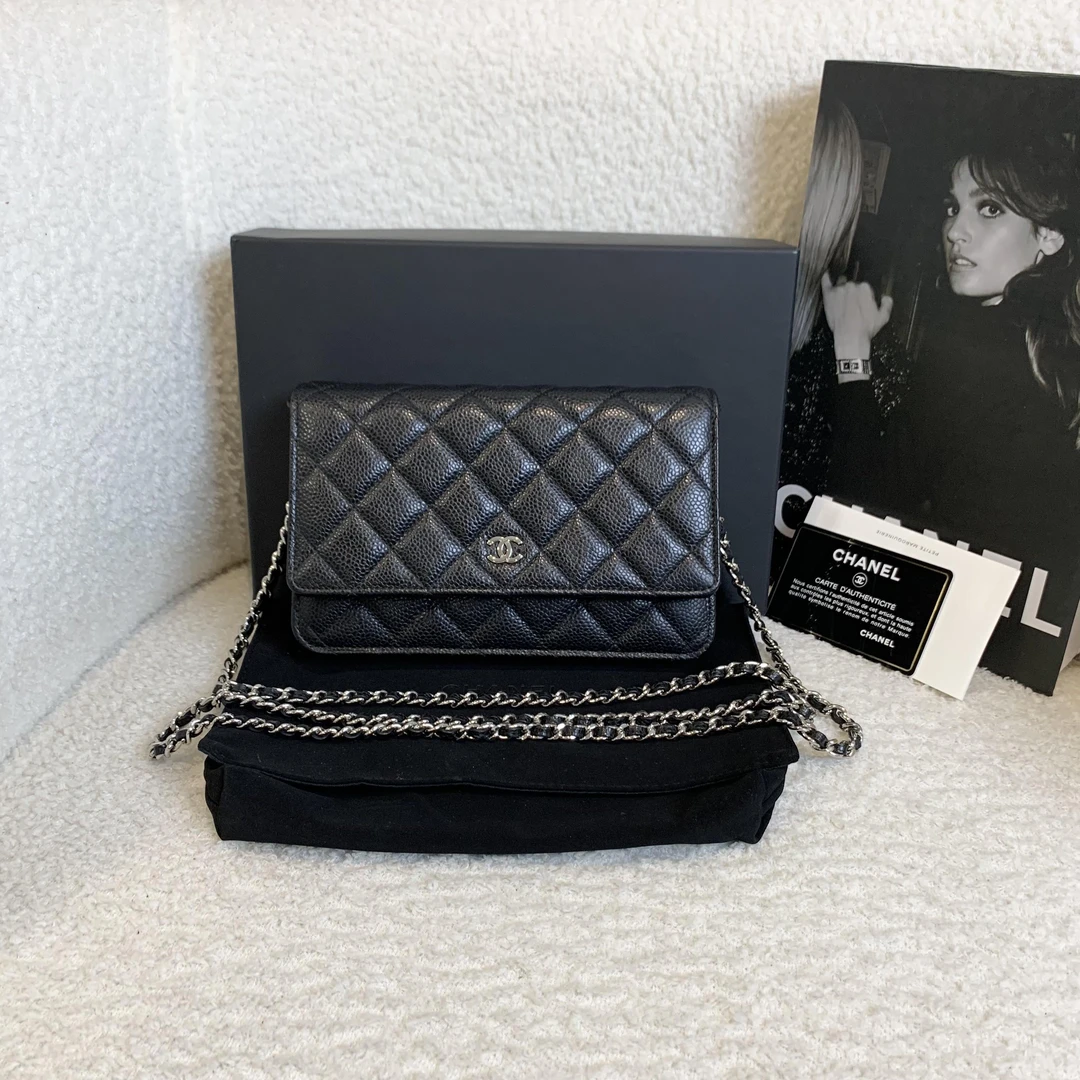 99新 Chanel/香奈儿 壹臻/黑银牛woc 24年芯片 预留