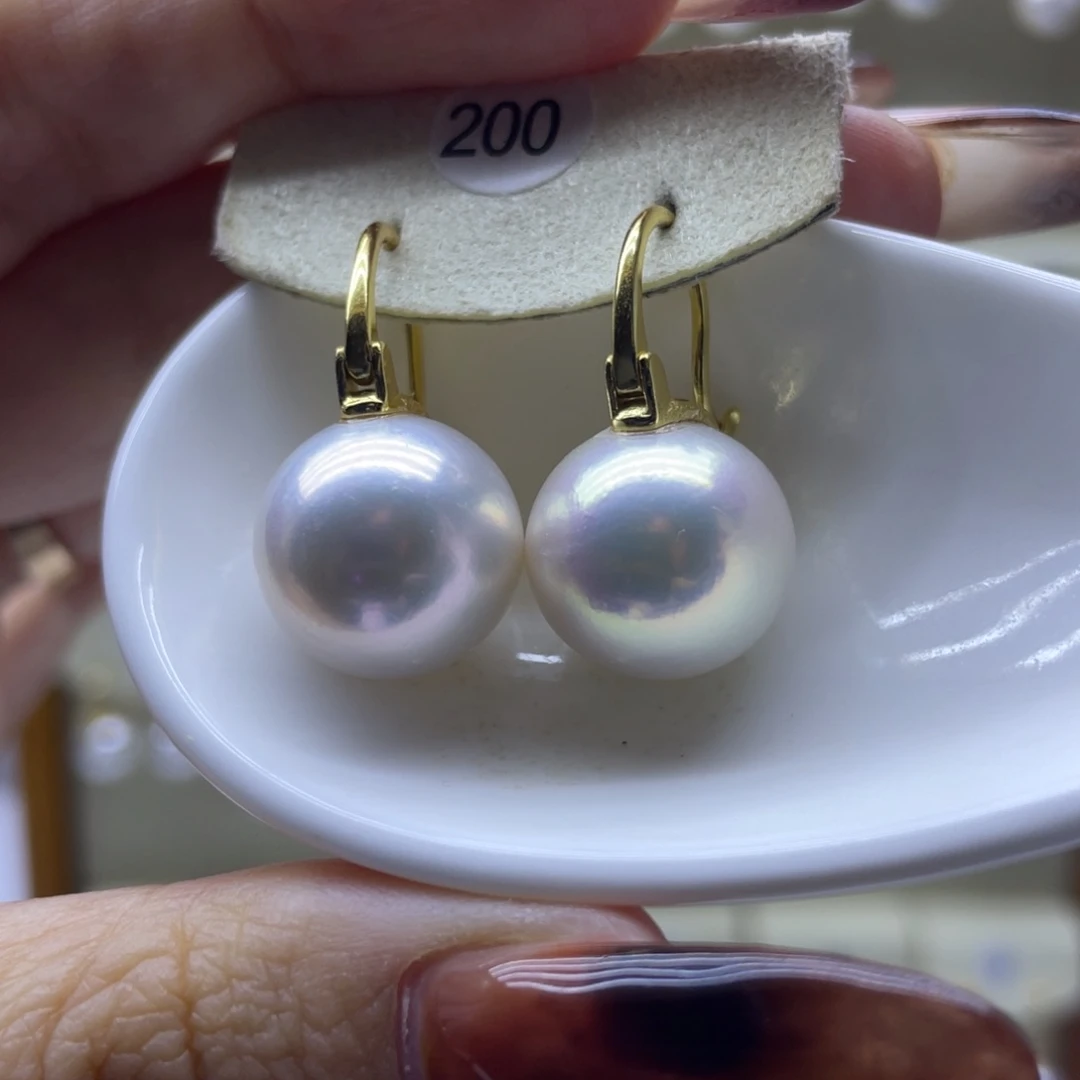 淡水珍珠耳饰银S925镶嵌