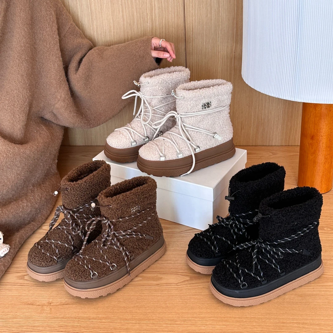 BAO/宝小姐FL2024时尚保暖冬季韩版简约百搭雪地靴9600-1178