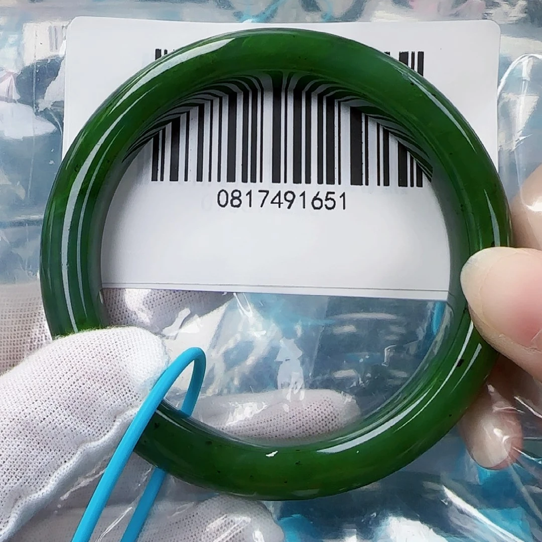 和田玉（碧玉）手镯未镶嵌6263微瑕