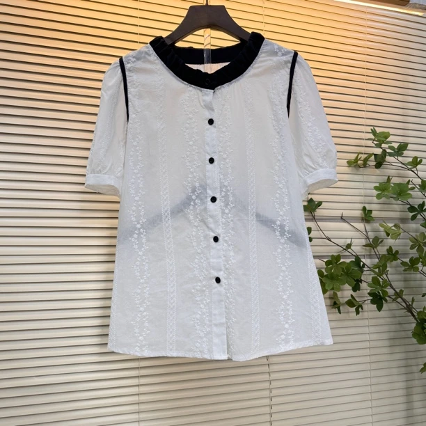 大码上衣半袖胖妹妹拼接显瘦百搭