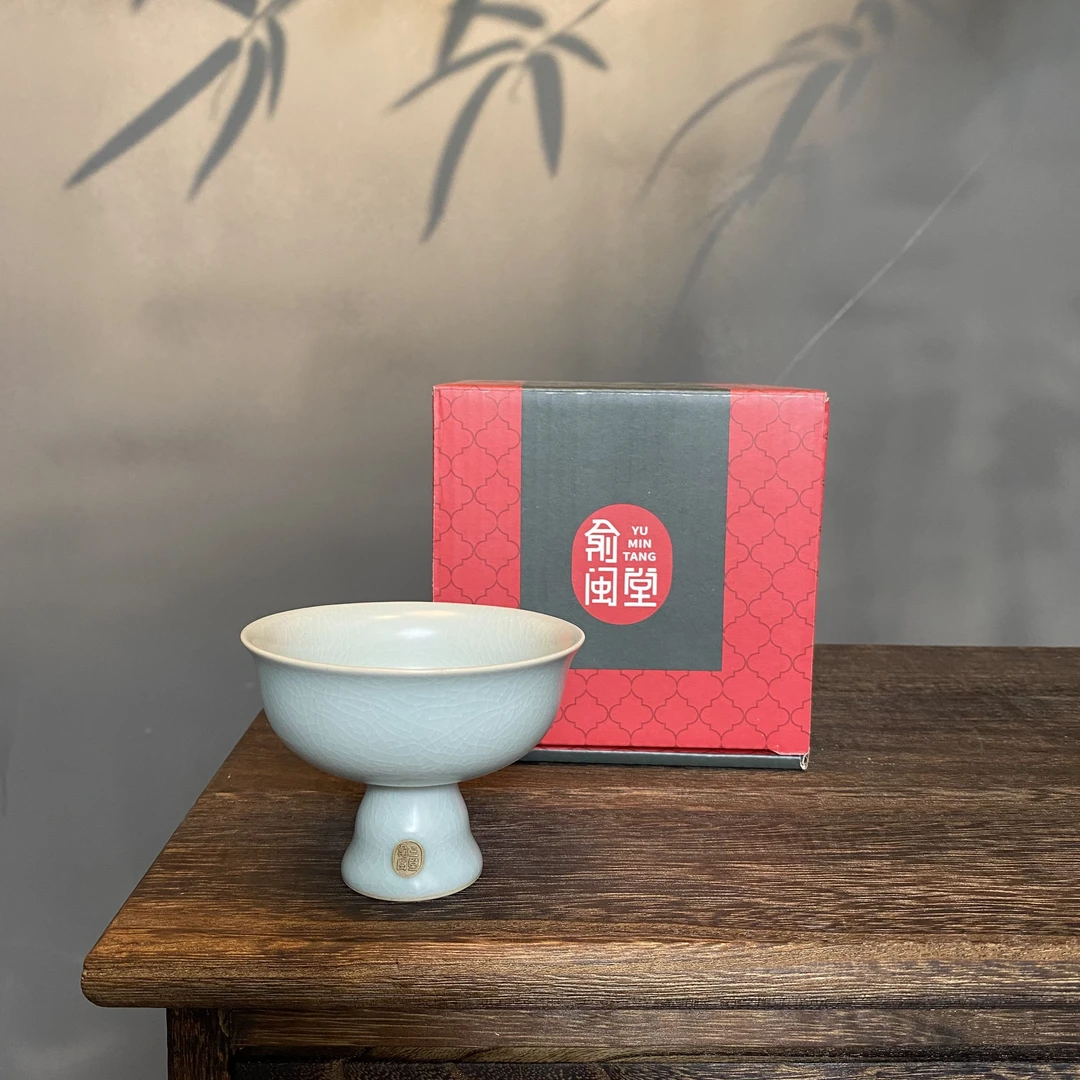 【俞闽堂】汝冰花高足杯DC-894