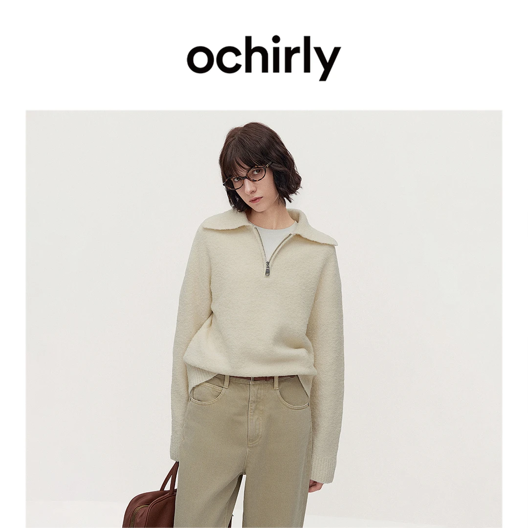【达人】ochirly羊毛polo针织毛衣上衣软糯松弛感秋冬新