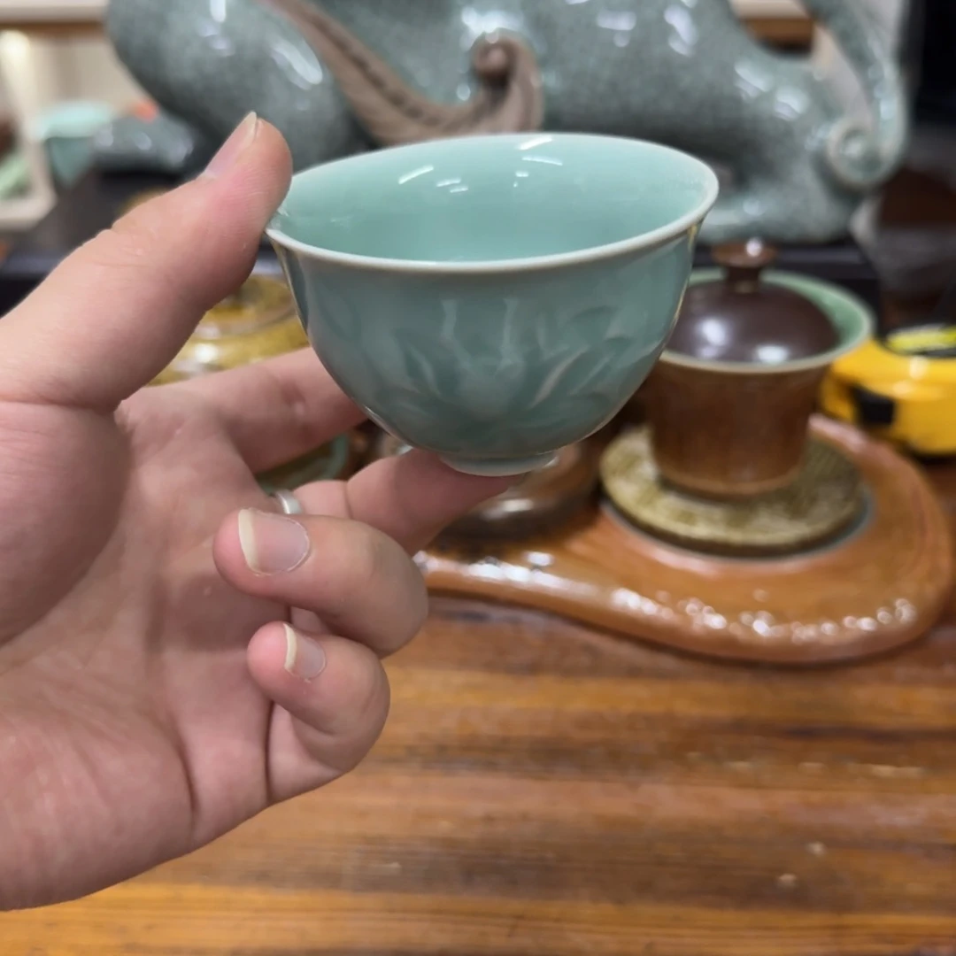 龙泉青瓷茶具微瑕5614