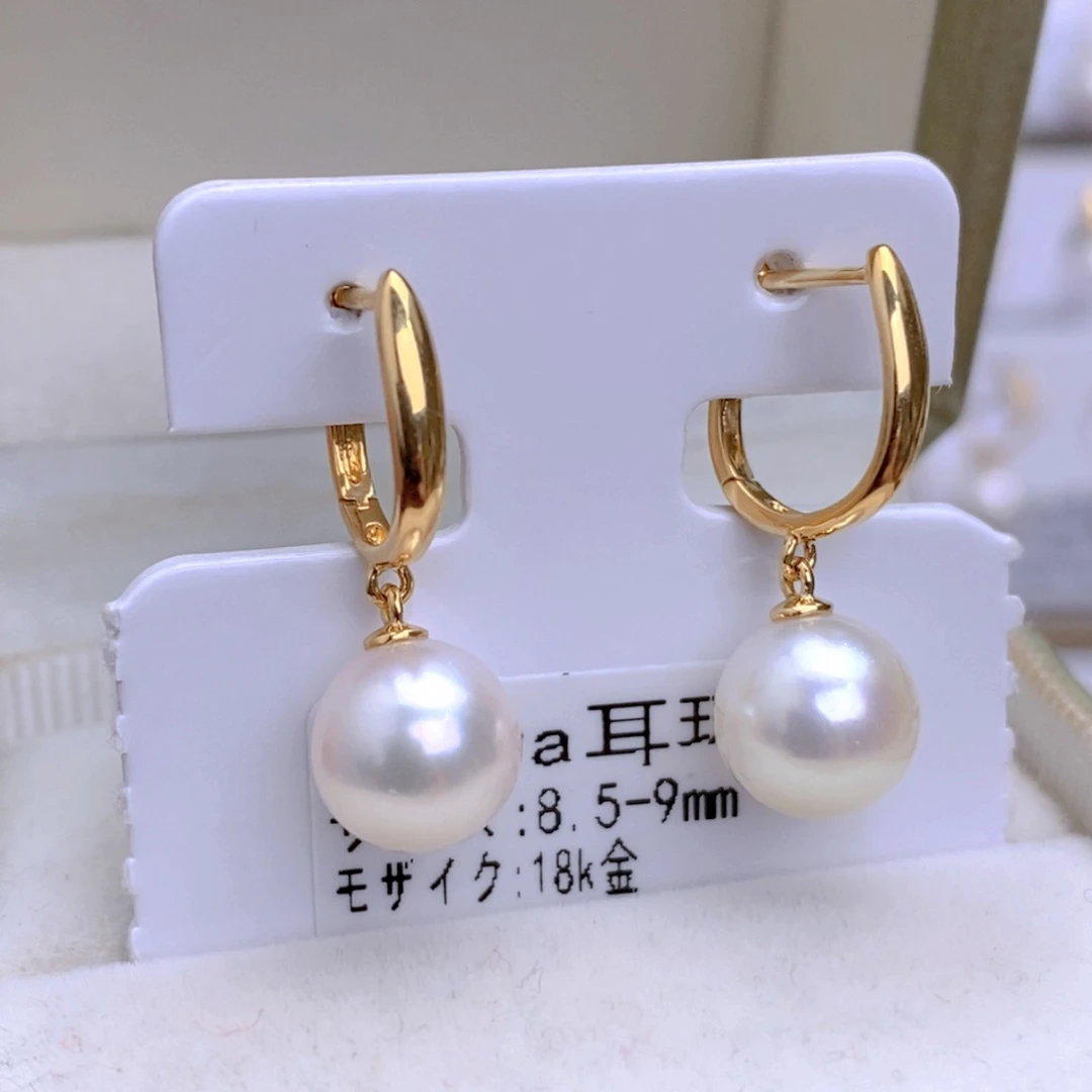 海水珍珠耳饰18K金镶嵌