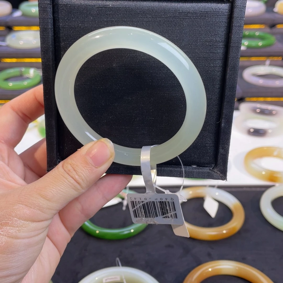 未镶嵌手镯和田玉高冰玻璃底手镯5758