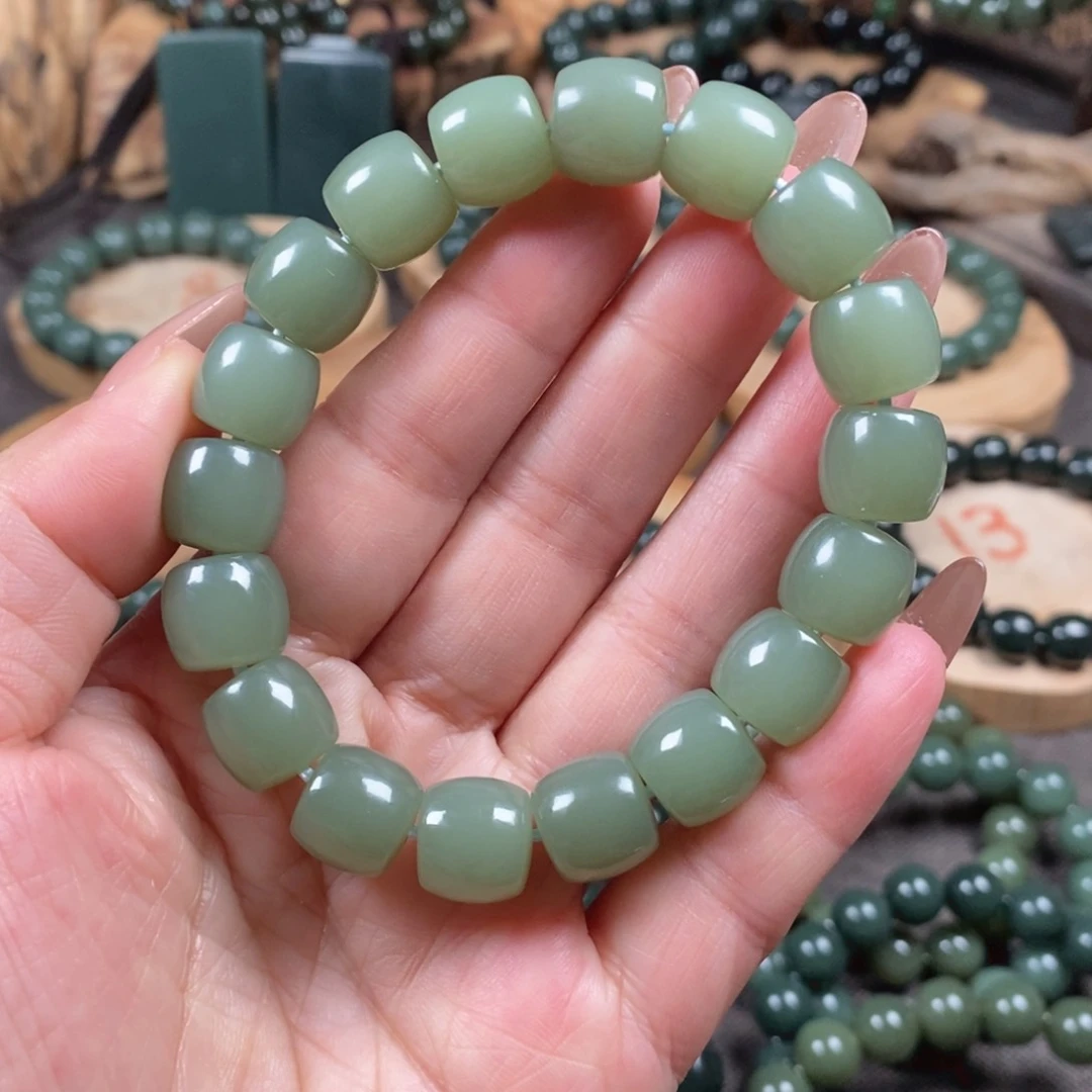 和田玉（青玉）手链未镶嵌