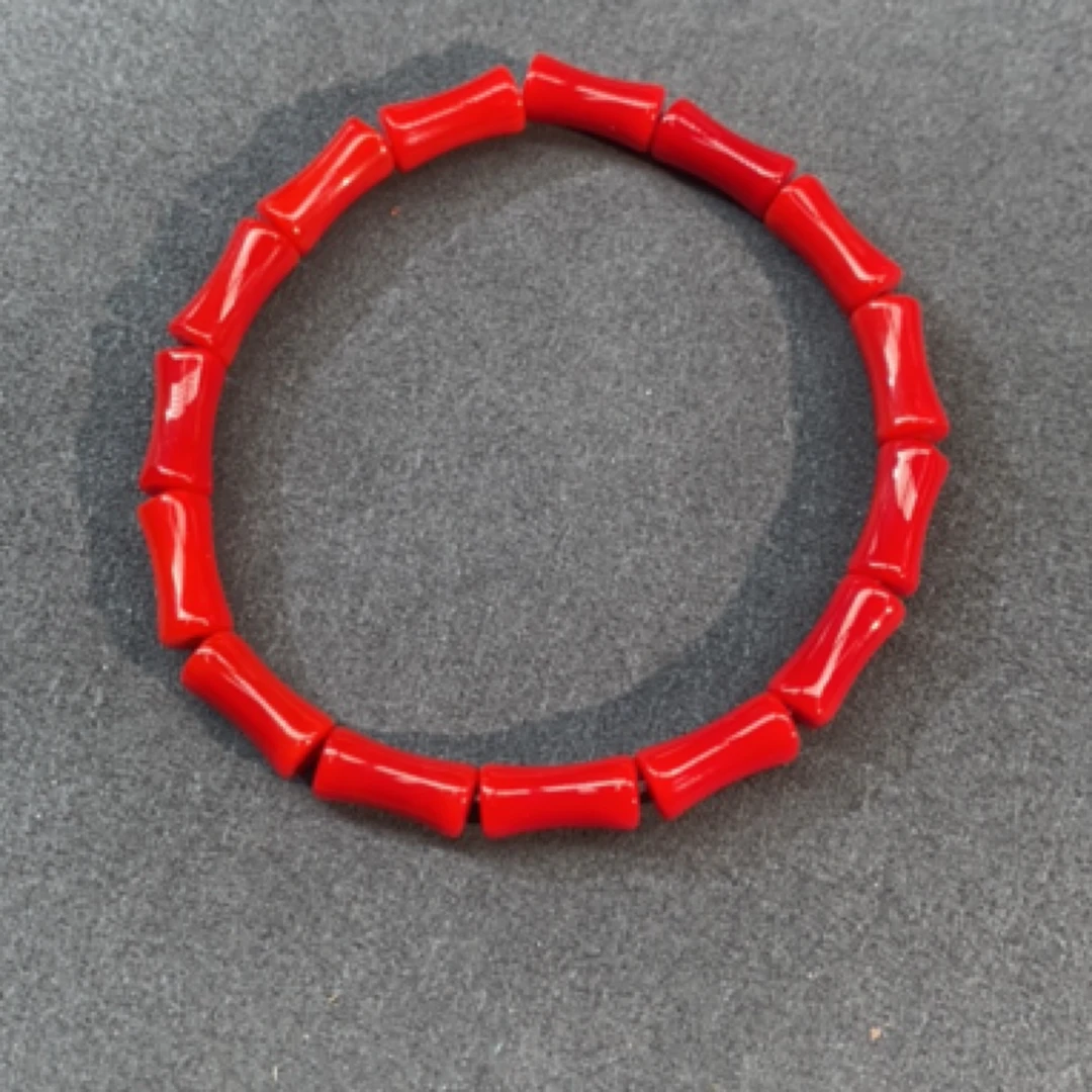 【亏米清仓】5*12mm竹节红色手串134