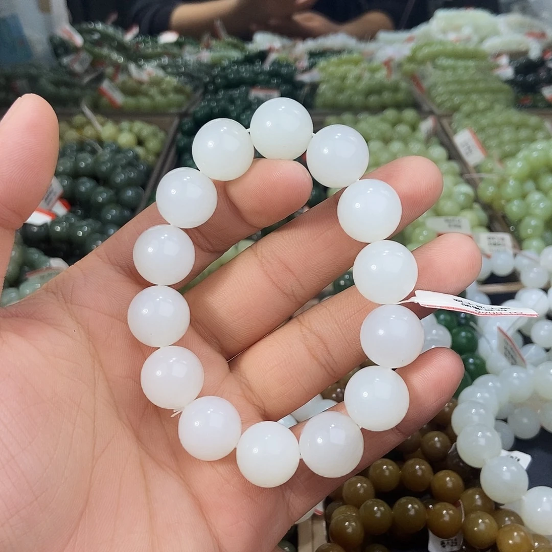 红***月和田玉未镶嵌手串天然卡16于阗料多样性拍一发一