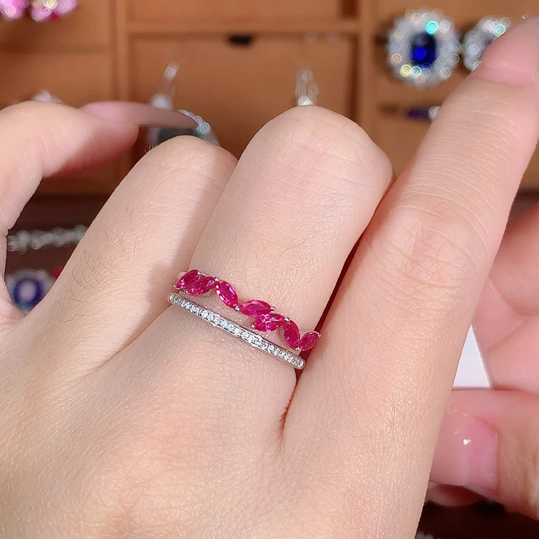 18K金镶嵌红宝石戒指1.19ct/天然宝石/七天无理由