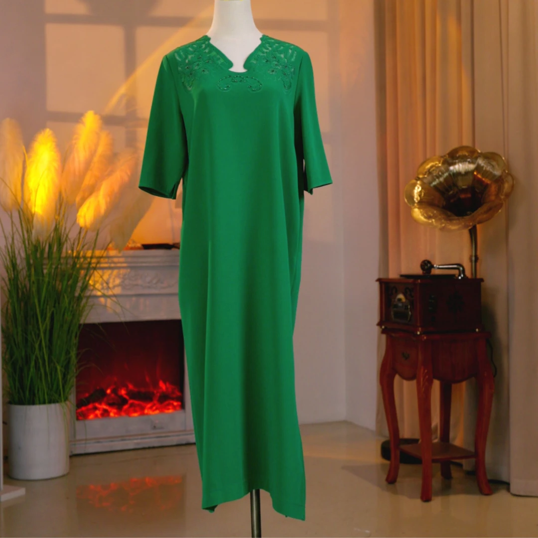 醋酸高定时尚气质减龄连衣裙SL 25091