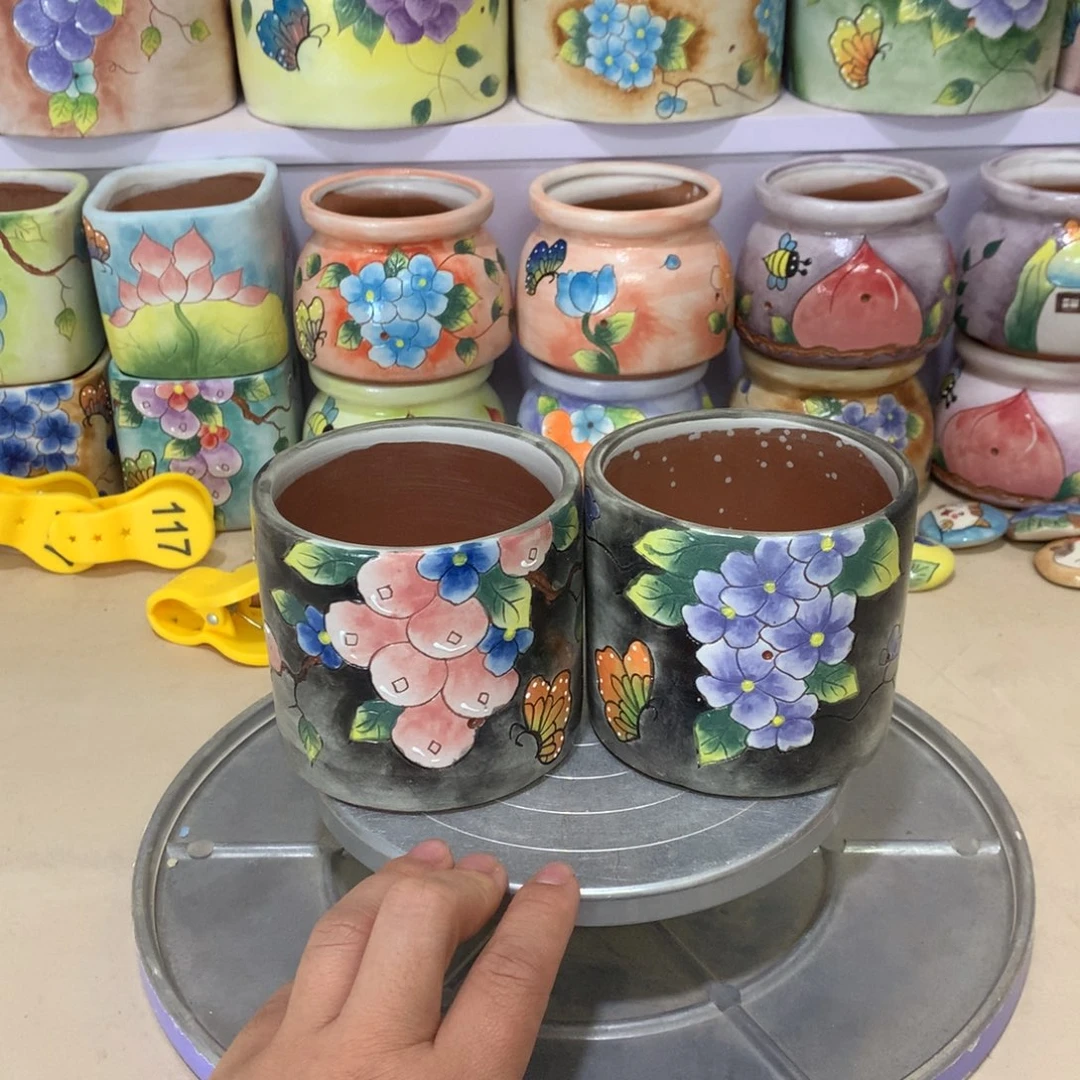 福利花盆，手绘花盆