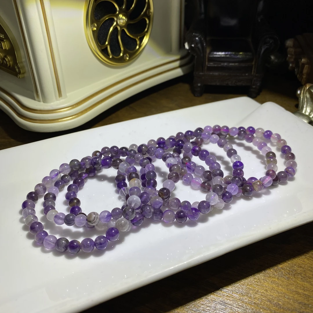 C363天然天山紫水晶手串九紫昆仑-多样性发其一