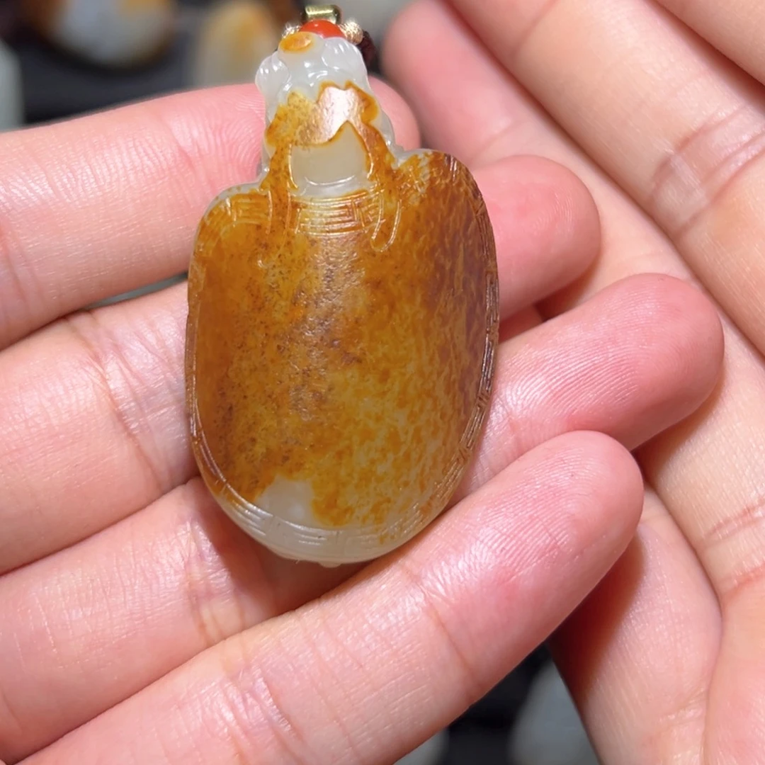 和田玉未镶嵌挂件雨*