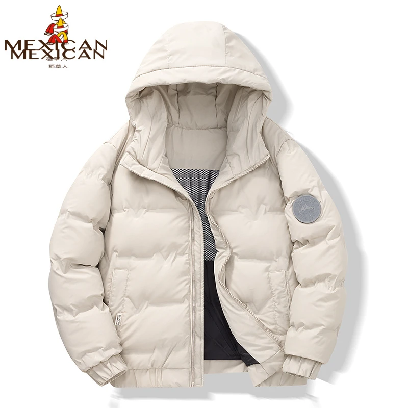 Mexican/稻草人冬季新国标羽绒服时尚潮牌加厚帅气短款冬装外套男