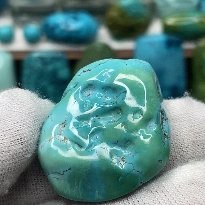 绿松石未镶嵌天然原矿 地大质检