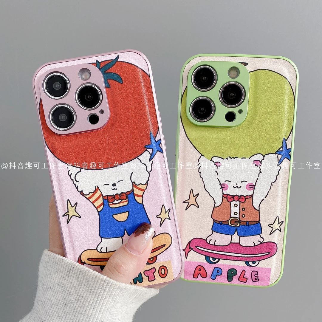 金属鼓皮适用iphone17promax苹果16手机壳15/14/13/12华为猫狗潮