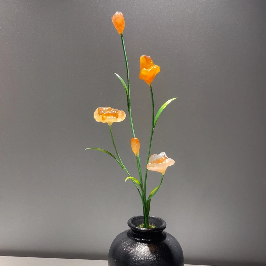 石材阿拉善花花摆件