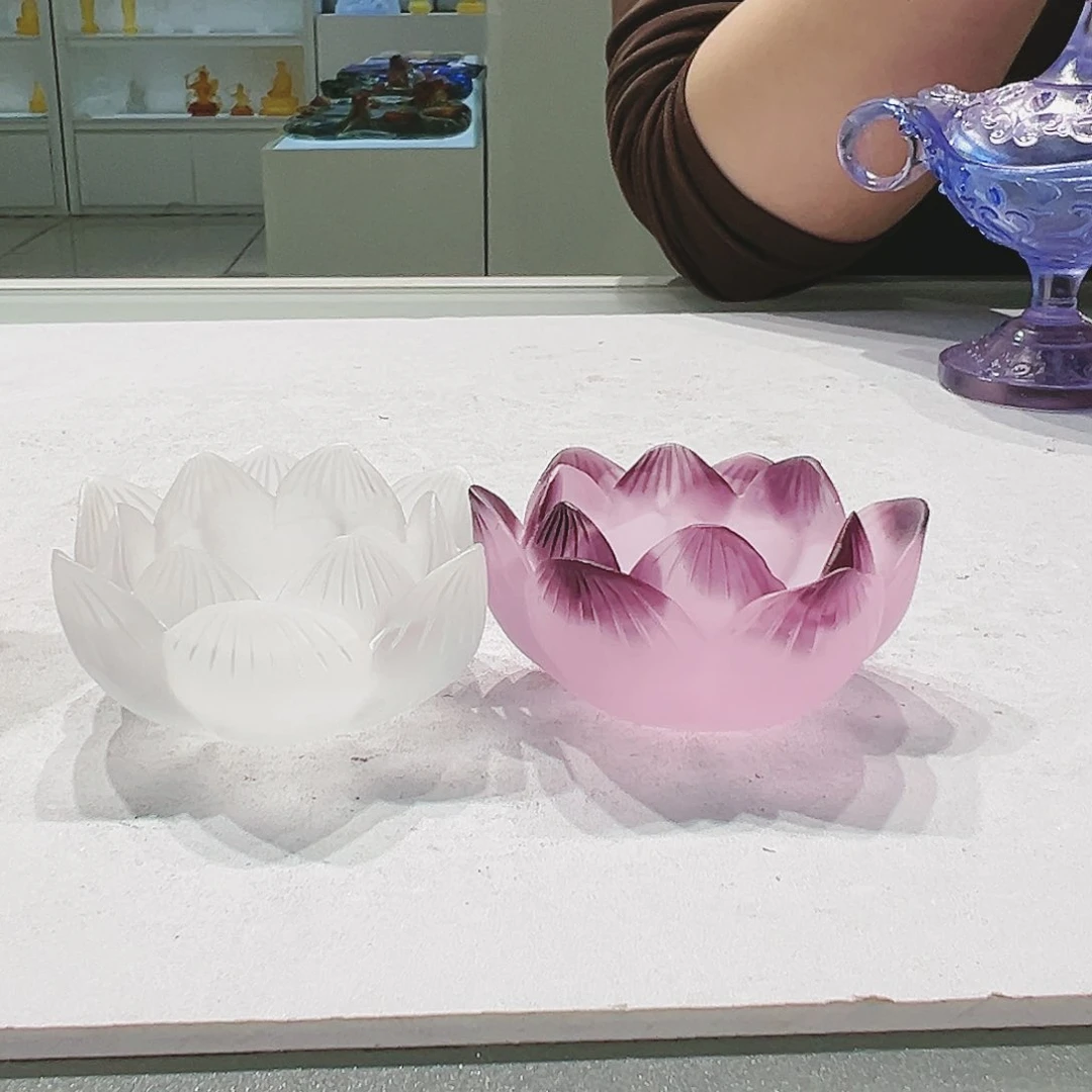 【闪购商品】手工艺品琉璃?***?白色五个➕粉色烛台