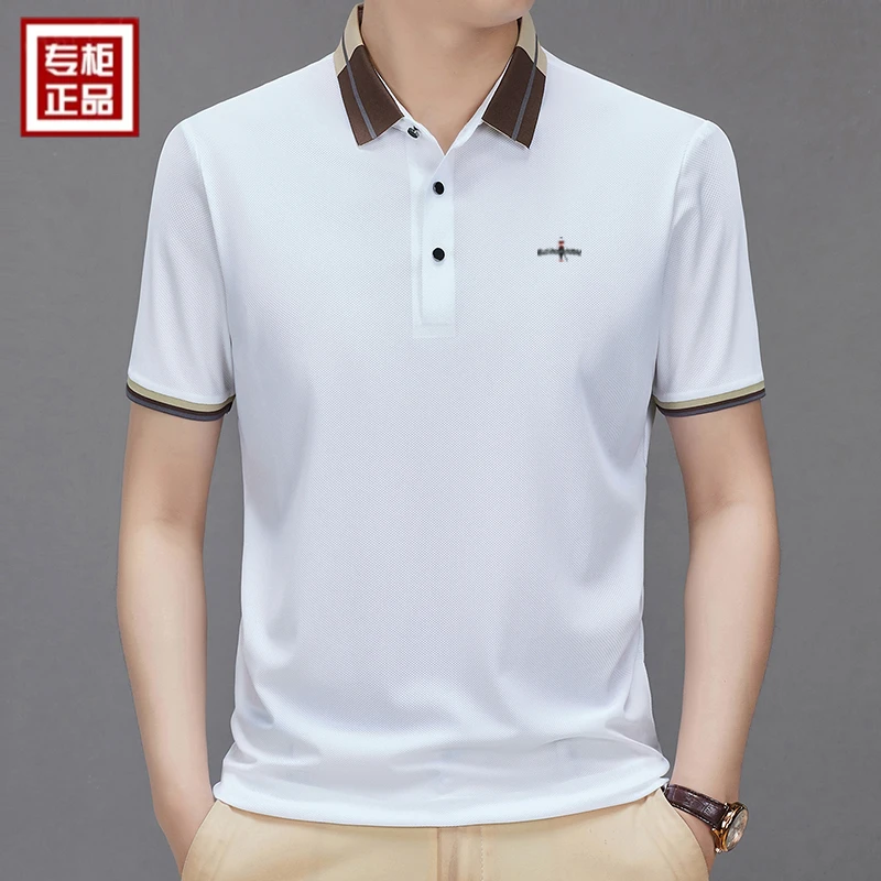 专柜正品男士商务polo衫半袖纯色上衣2025夏季新款翻领短袖T恤衫