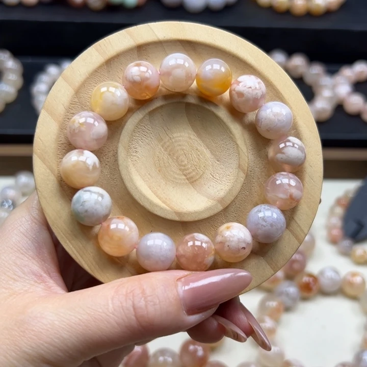 玛瑙/玉髓未镶嵌手链12满花40