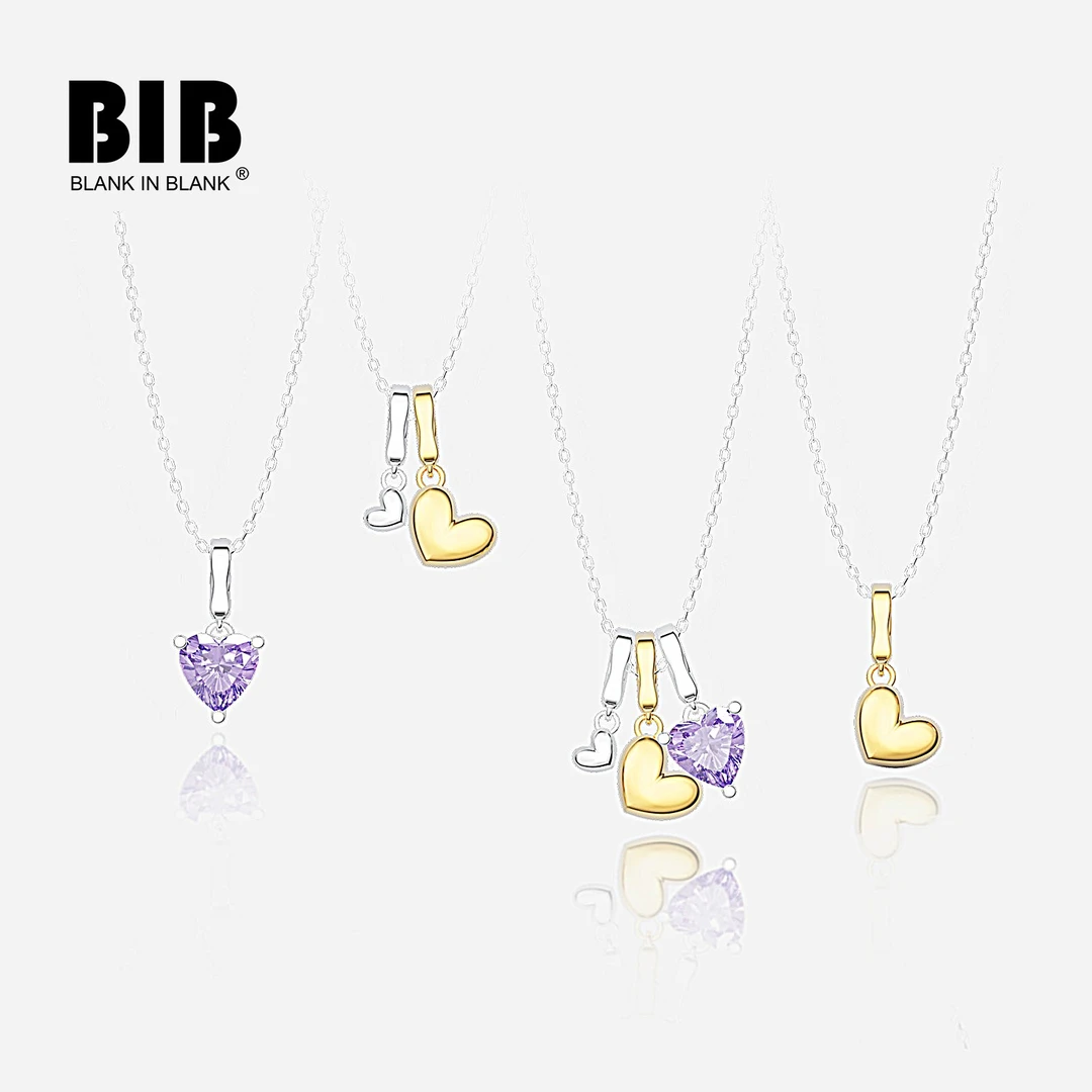 坠链均925银 小众气质简约纯银可拆卸爱心高级分色项链轻奢多戴法