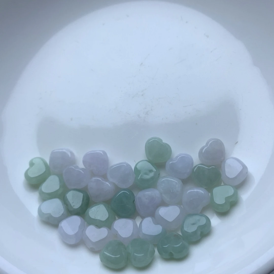 散珠翡翠卡7的冰紫绿爱心30个