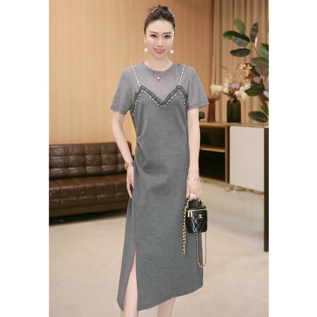 林果&季得 【热烈】时尚减龄气质百搭女士短袖款连衣裙