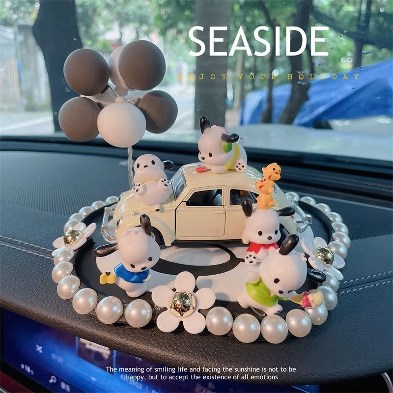 车载摆件可爱帕恰狗车饰中控仪表台车内装饰感汽车小摆件女神