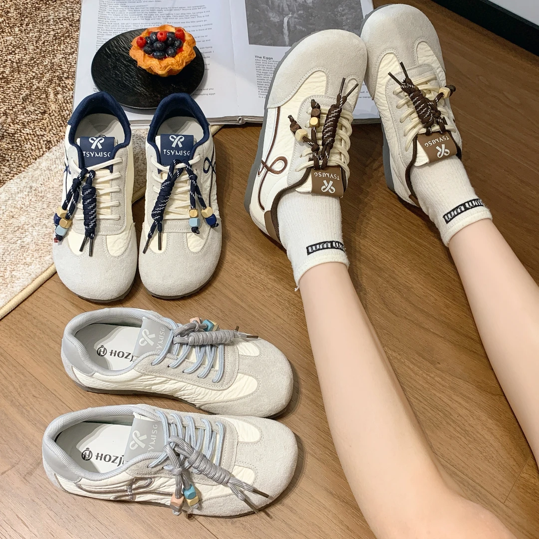 厚底内增高阿甘鞋女2025秋季新款丑萌大头德训鞋拼色运动休闲女鞋