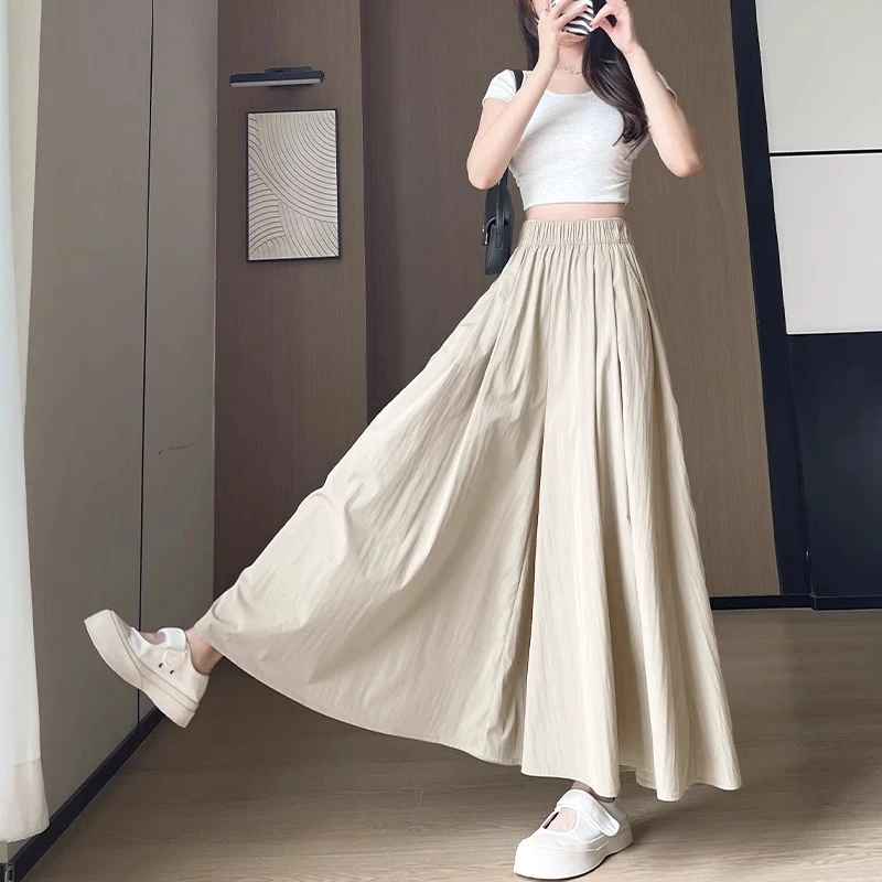 大码300斤胖MM山本裙裤女夏季新款高腰a字半身裙垂感冰丝阔腿裤裙