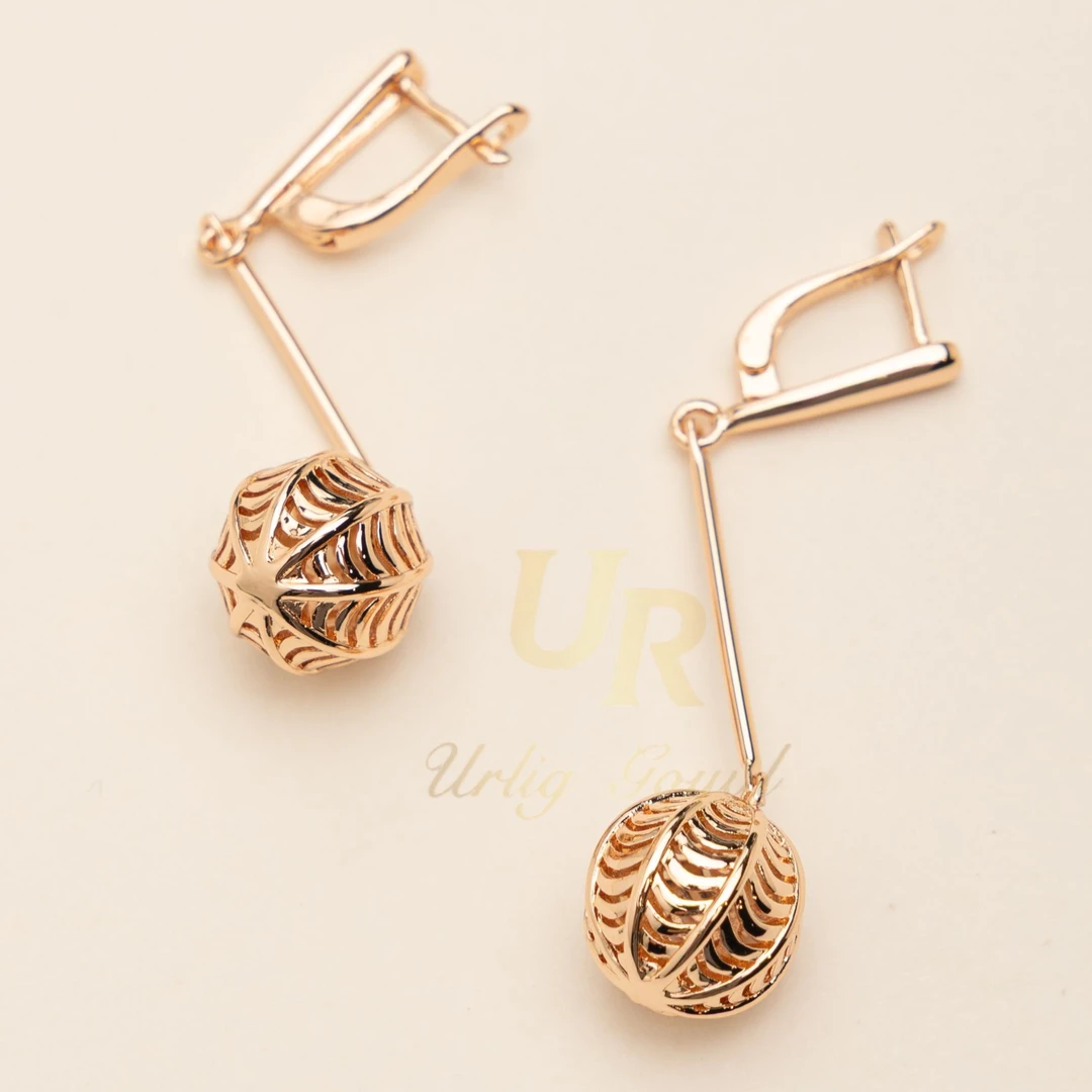 合金锆石耳饰 2-【顺丰包邮-无运费险】网网珠 玫瑰金色 耳饰