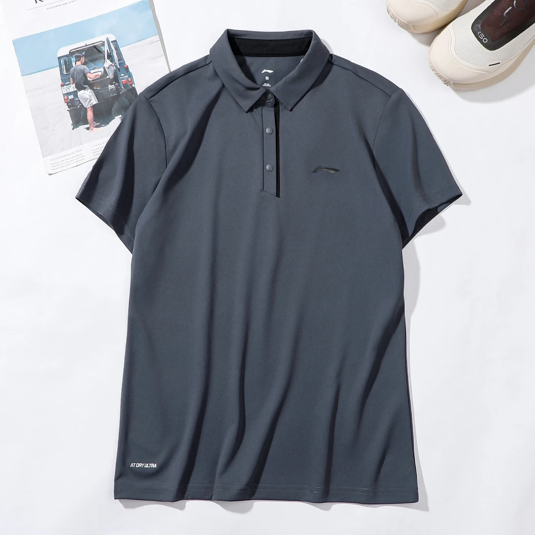 李宁夏季女子运动POLO衫2023夏季新款针织休闲简约T恤短袖APLT082