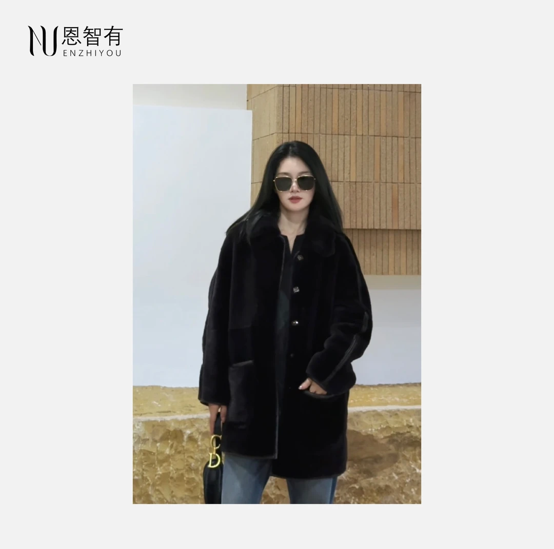 【恩智有皮草】M家同款 两面穿西班牙进口皮草外套