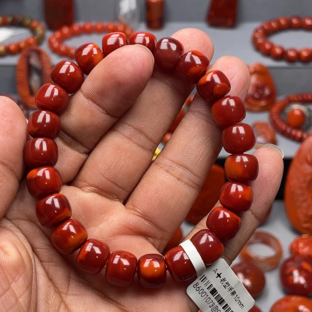 南红玛瑙未镶嵌珠宝奇石单圈10