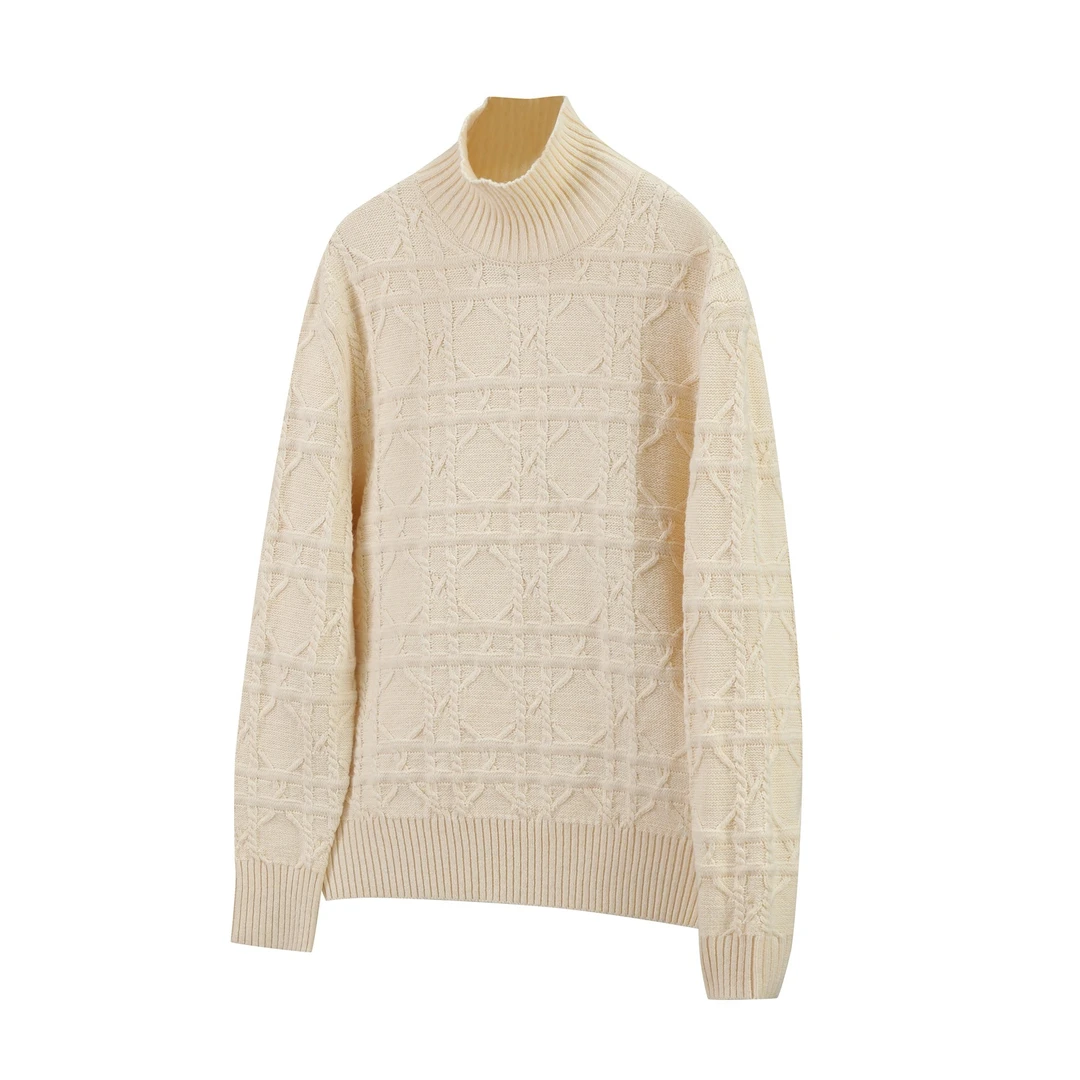 【凌峰甄选】101-200春秋新款针织百搭提花时尚羊毛衫女士圆领宽松