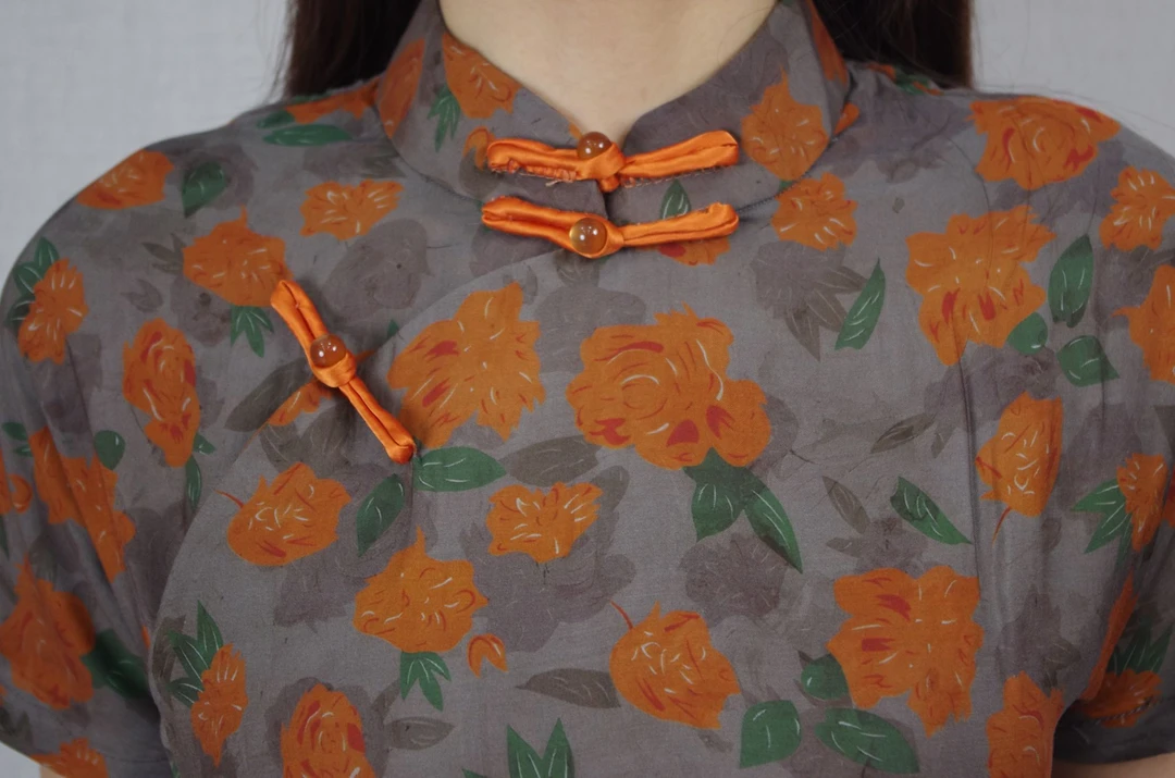 【859】孤品尾货古法全开襟旗袍夏季国风薄款时尚洋气休闲百搭