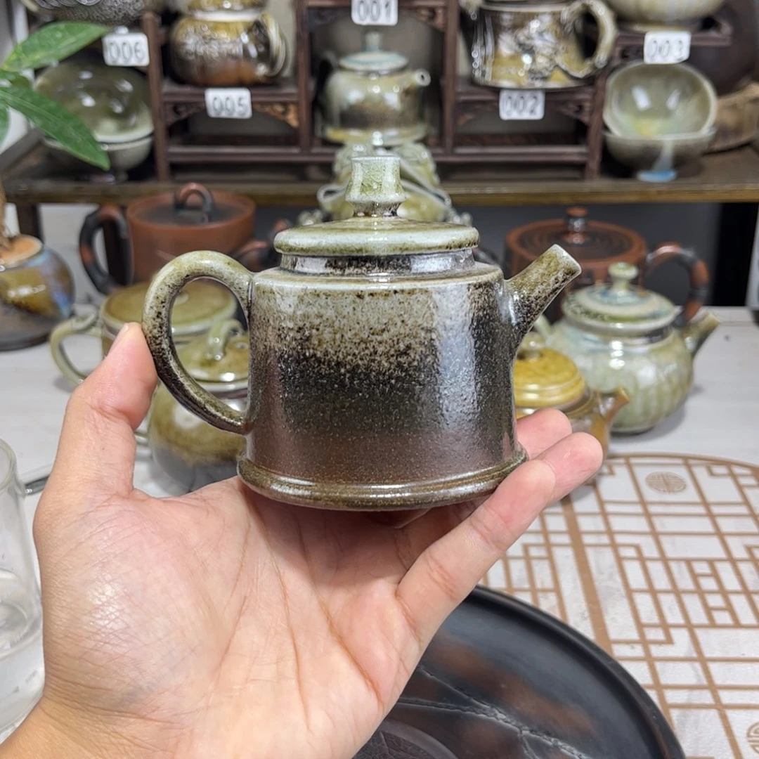 150cc白泥柴烧德钟壶，古法传承裸坯柴烧