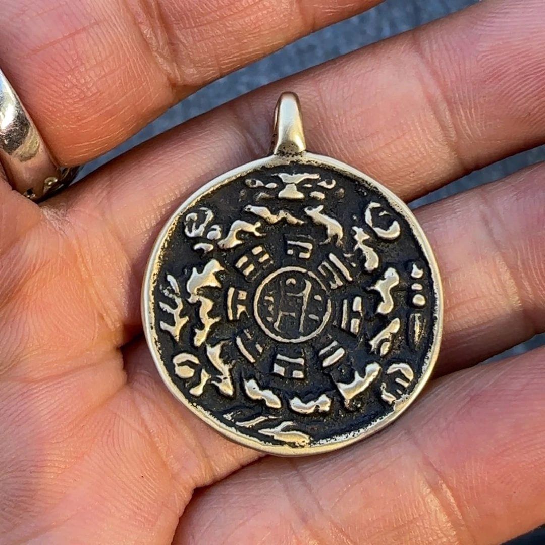 精品立马铜九宫牌八咒点