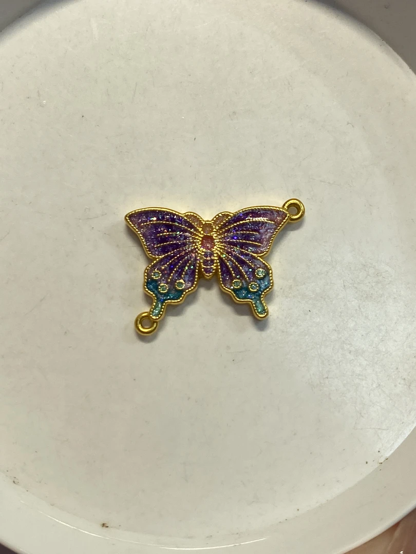 足金999烧蓝蝴蝶转运珠