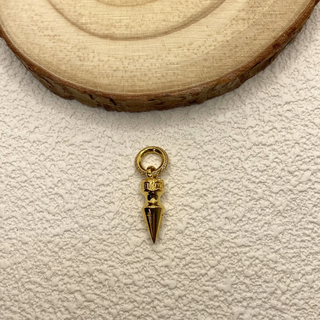 【金喜圆】足金999 莫桑子弹头吊坠/ 带证书钢印