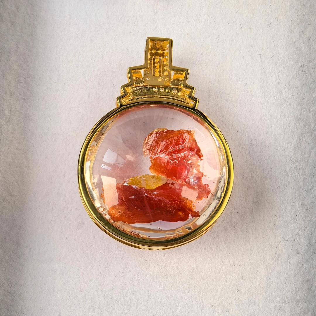 天然红胶花圆牌 定制款 （图片仅供参考 以实物为准）