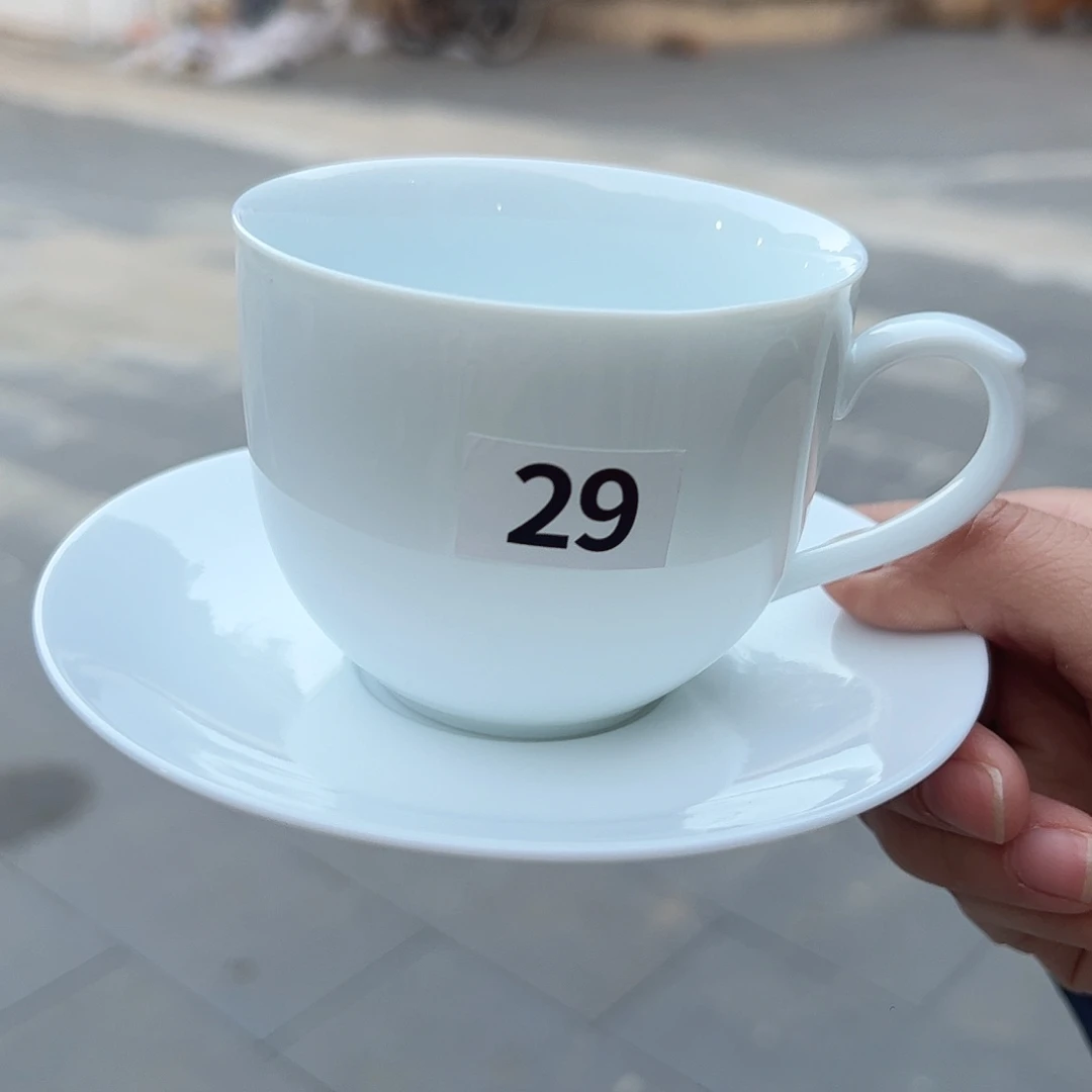 瓷柴窑素胎咖啡杯碟（福利款）