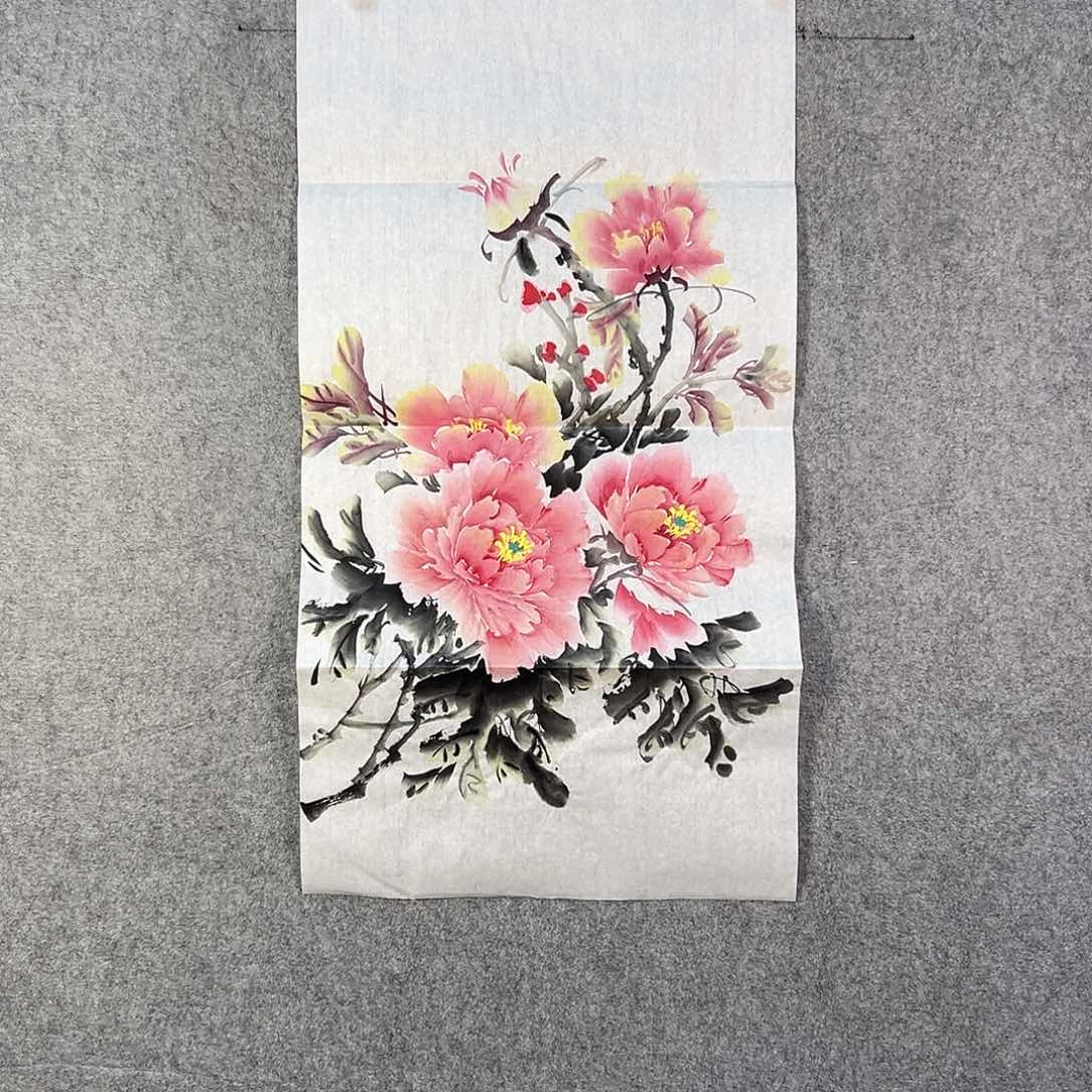 国画146 花鸟和蝴蝶都在等待它