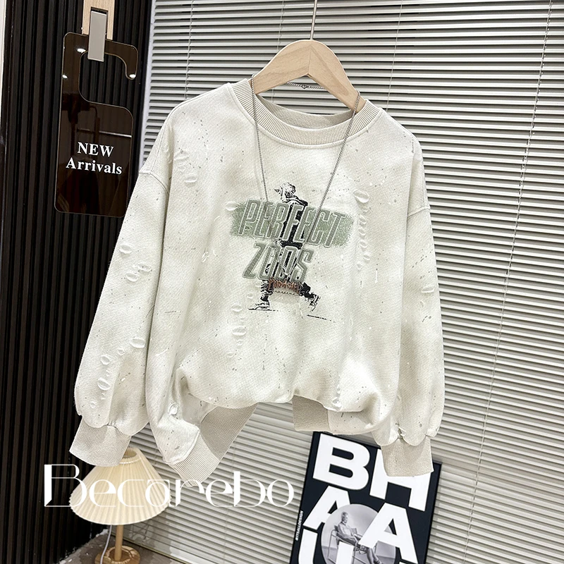 【淏妈原创】青少年童装男童秋装上衣大童休闲宽松卫衣长袖打底衫t