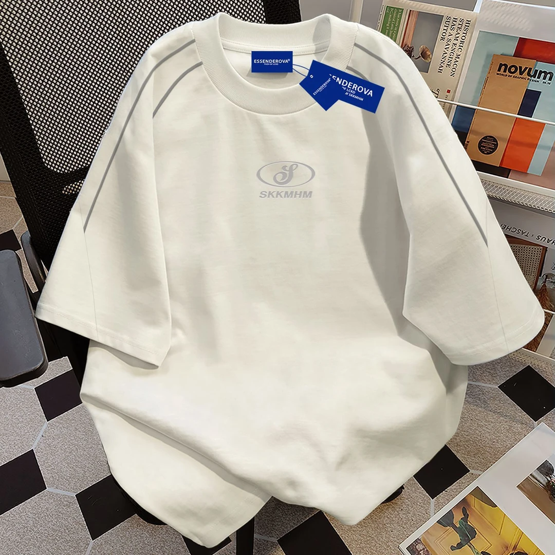 100%纯棉潮牌通勤百搭字母短袖t恤男女夏季街头休闲圆领情侣上衣