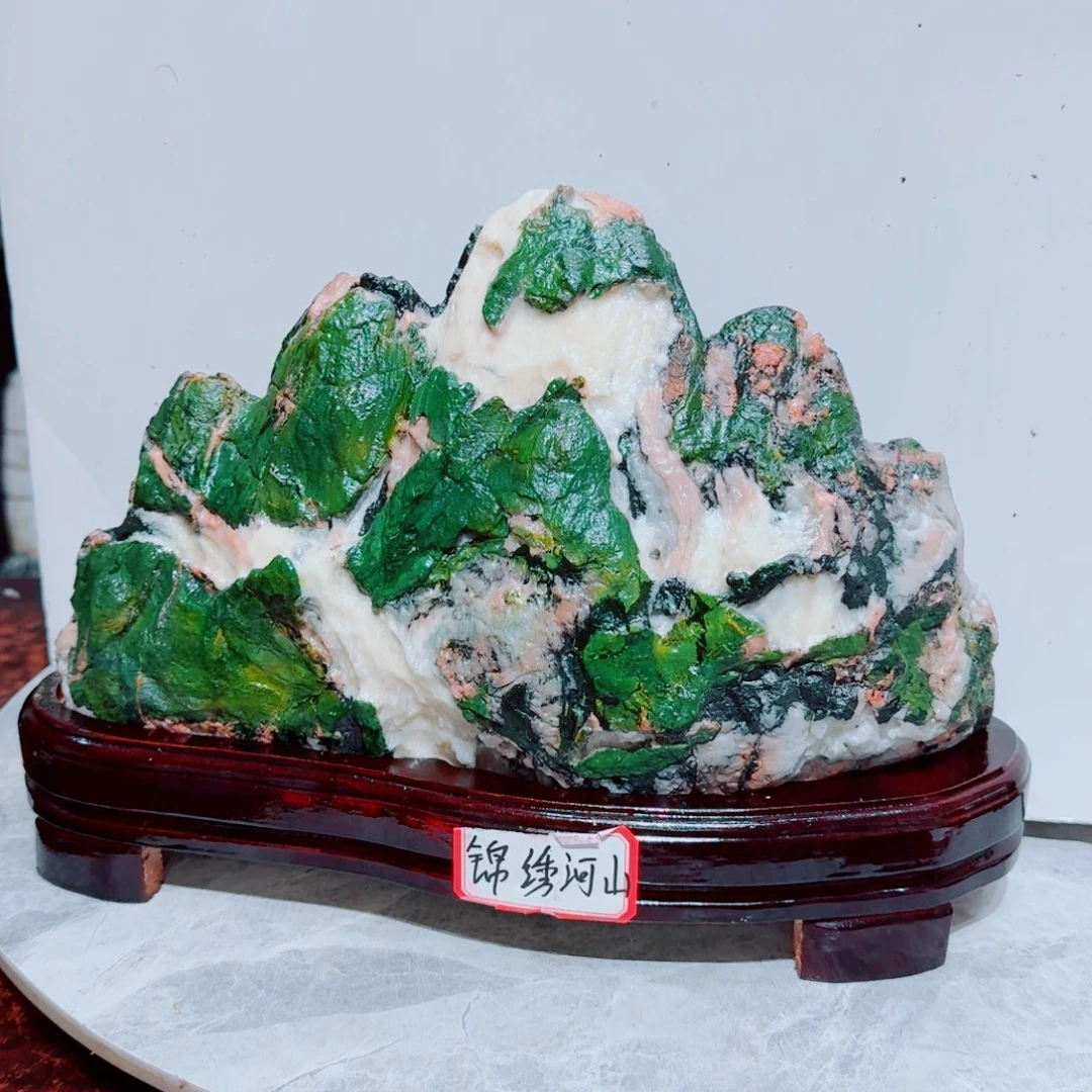 果***亮石材青海七彩石摆件